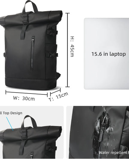 Rolltop Rucksack erweiterbar mit USB