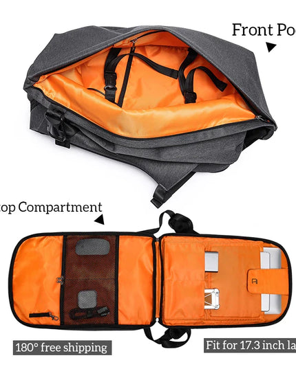 Design-Rucksack Tropfenform 17 Zoll grau