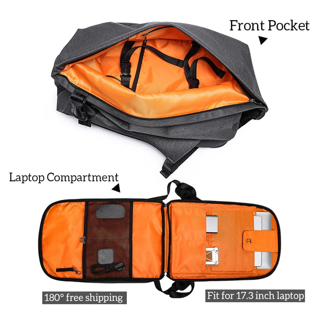 Design-Rucksack Tropfenform 17 Zoll grau