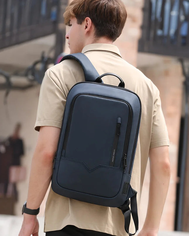 Slim Rucksack 15 Zoll blau wasserdicht