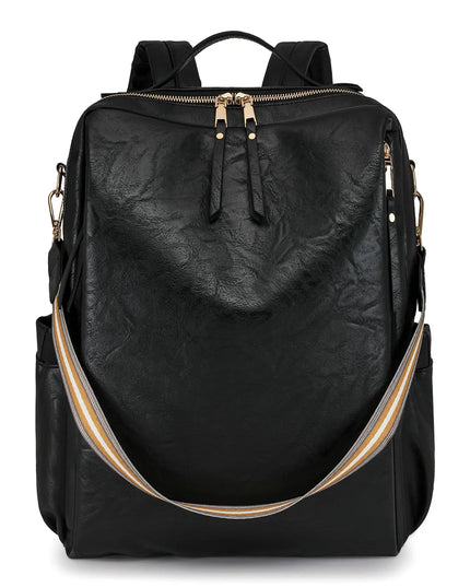 Damen PU-Leder-Rucksack burgund Karabiner