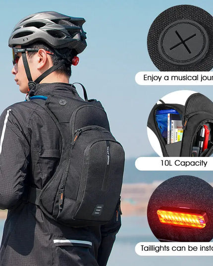 Kompakter Fahrrad-Rucksack 10L Trinkblase