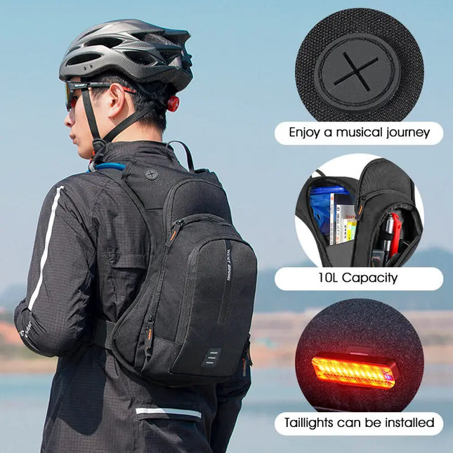 Kompakter Fahrrad-Rucksack 10L Trinkblase