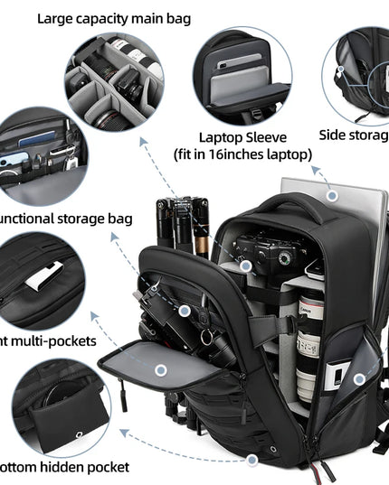 Kamera-Rucksack 16 Zoll fuer DSLR und Laptop