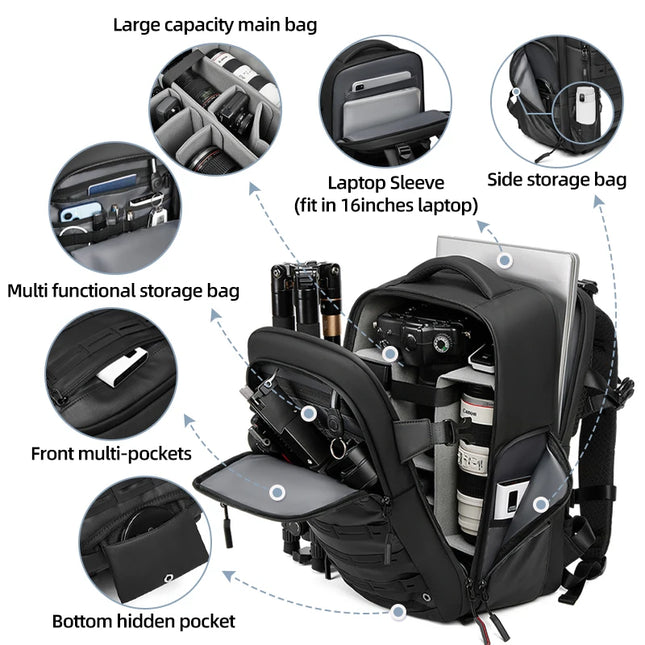Kamera-Rucksack 16 Zoll fuer DSLR und Laptop