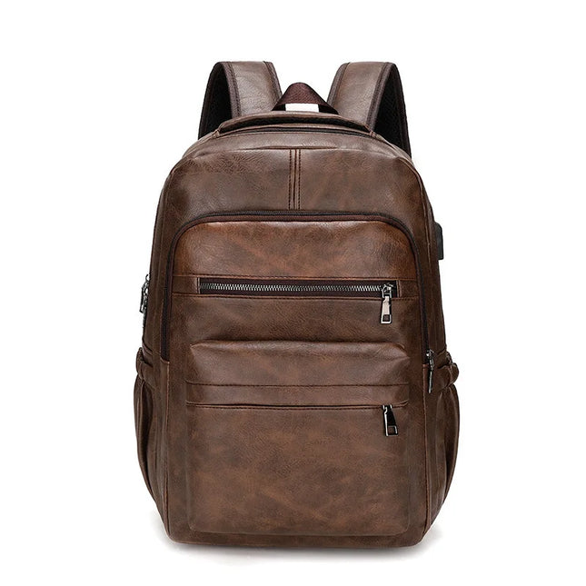 Leder-Rucksack Herren mit USB-Port