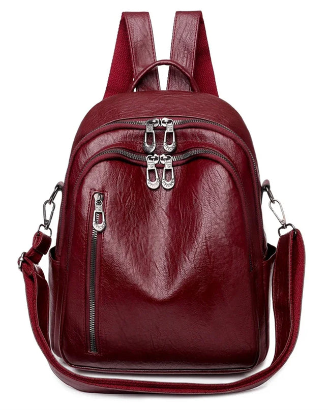 Kleiner Crossbody-Rucksack Damen PU braun