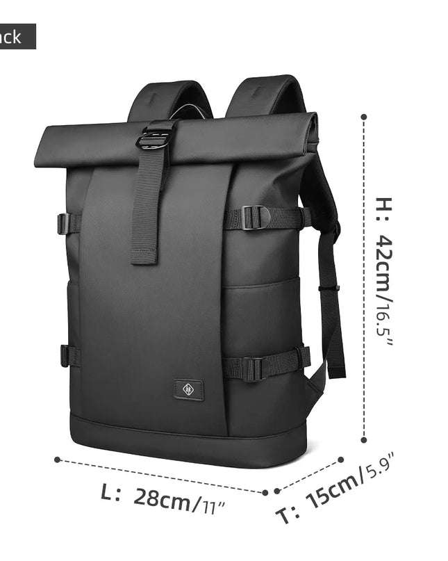 Laptop Rucksack: Wasserdichter Rolltop für 17 Zoll Laptops