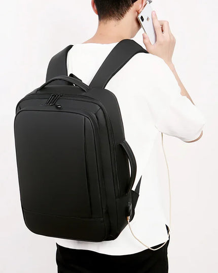 Flacher PU Business-Rucksack schlicht 15"