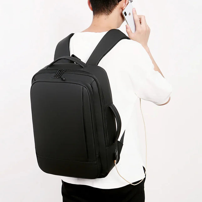 Flacher PU Business-Rucksack schlicht 15"
