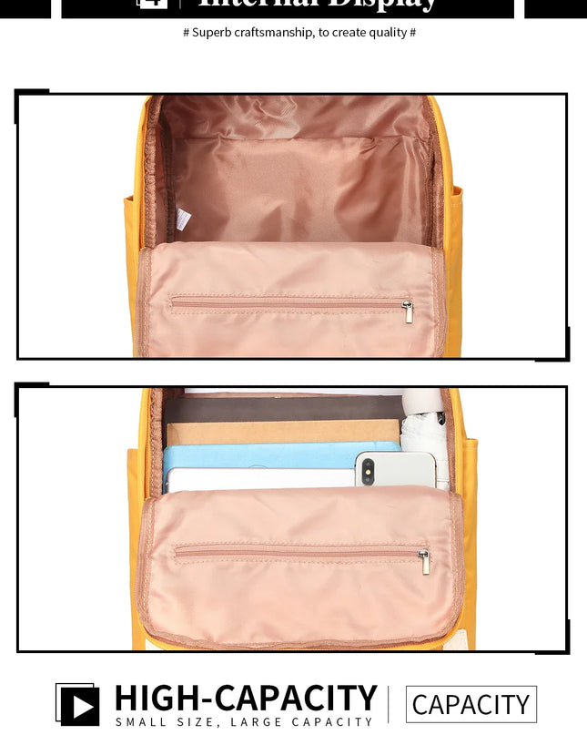 Tote-Style Rucksack gelb pink DE-Lager