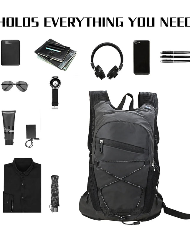 Vollreflektierender Rucksack silber Nacht