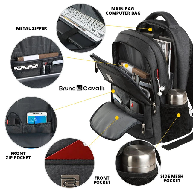 Laptop Rucksack für Business & Reise – 15.6/17 Zoll, Diebstahlschutz