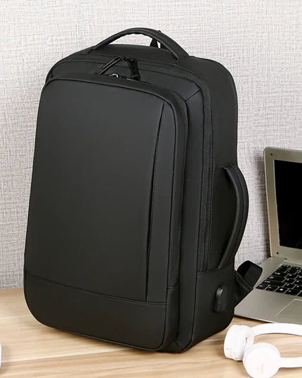 Flacher PU Business-Rucksack schlicht 15"
