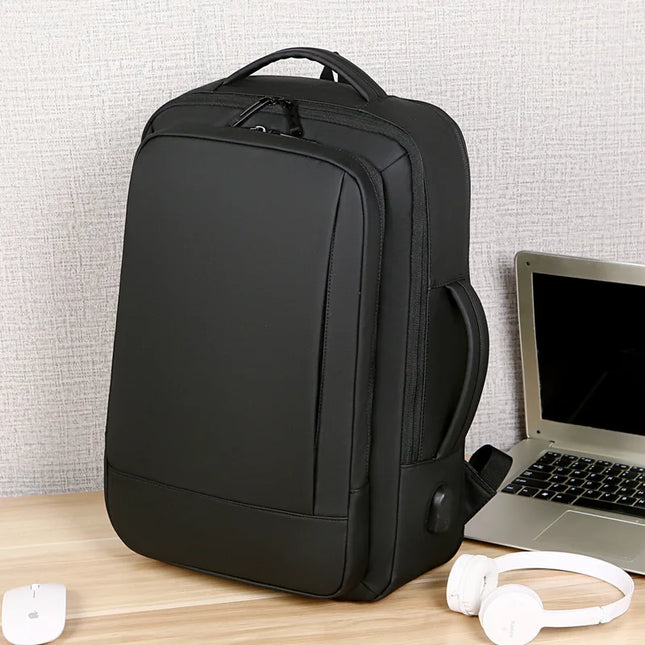 Flacher PU Business-Rucksack schlicht 15"