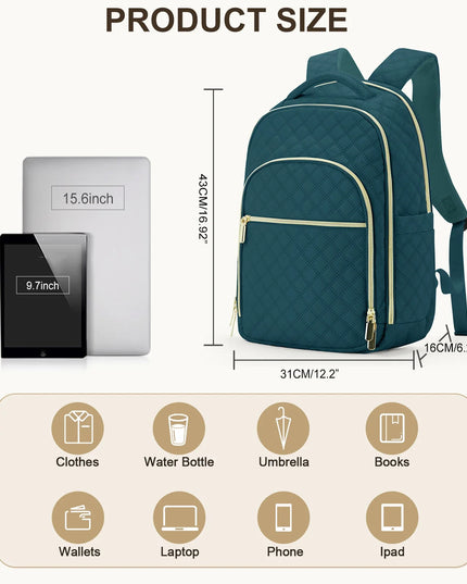 Gesteppter Damen-Rucksack tuerkis mit Gold