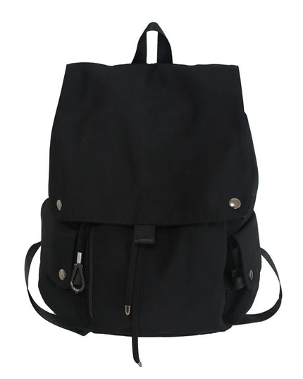 Grosser Nylon-Rucksack Kordelzug rot schwarz