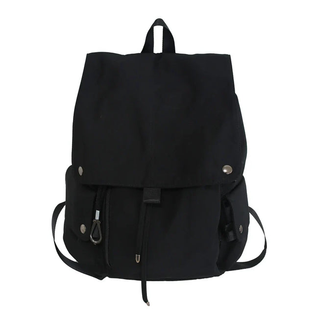 Grosser Nylon-Rucksack Kordelzug rot schwarz
