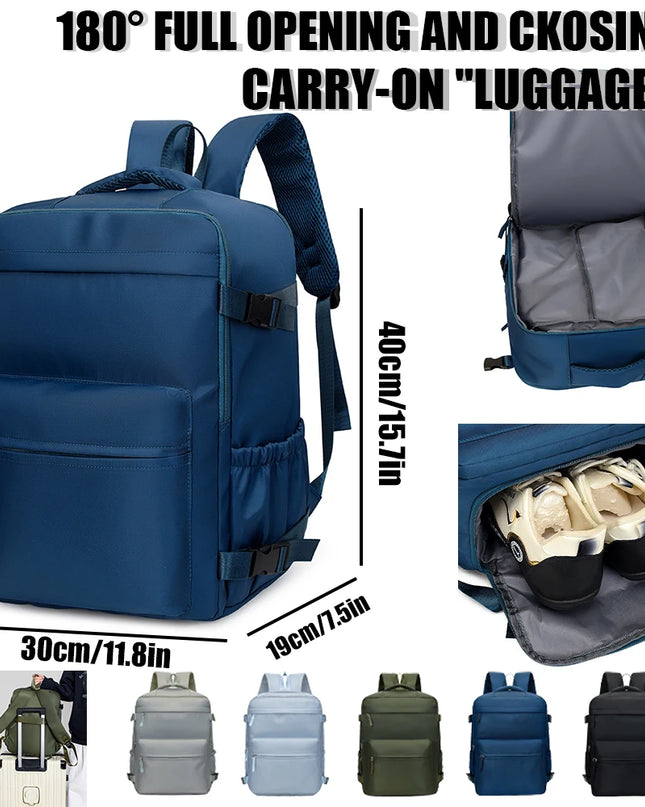 Reise-Rucksack 40x30x19 Schuhfach dunkelblau