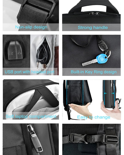 Slim Rucksack erweiterbar Anti-Diebstahl