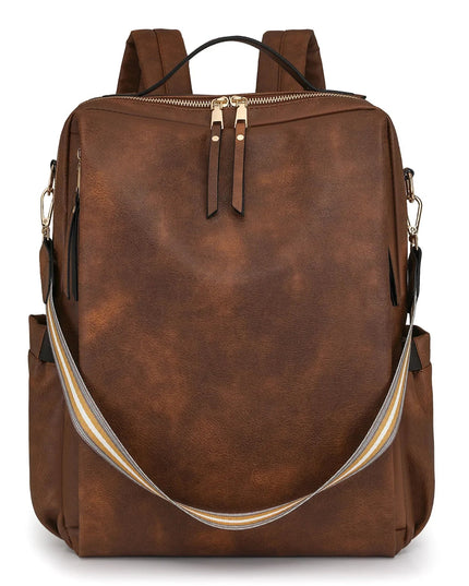 Damen PU-Leder-Rucksack burgund Karabiner