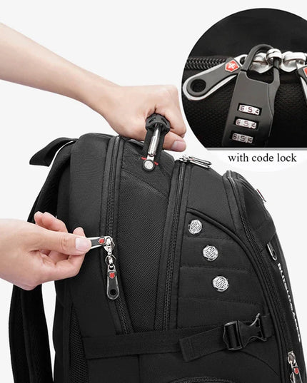 Swiss Rucksack gross 15-17 Zoll Schloss USB