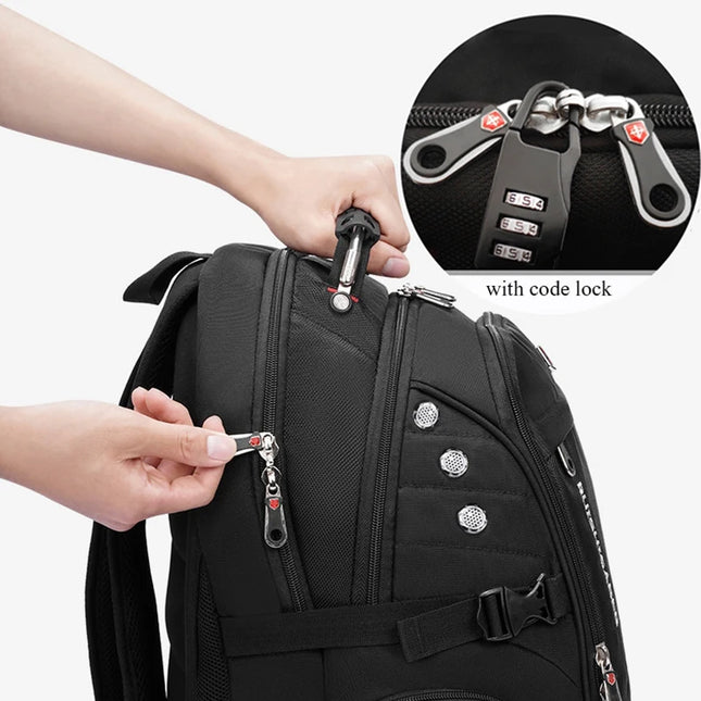 Swiss Rucksack gross 15-17 Zoll Schloss USB