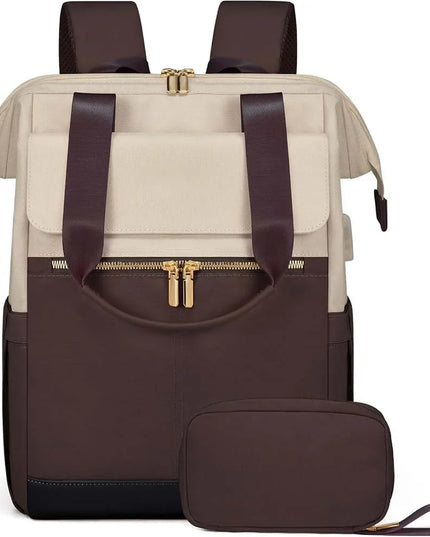 Eleganter Damen-Rucksack creme mit Organizer