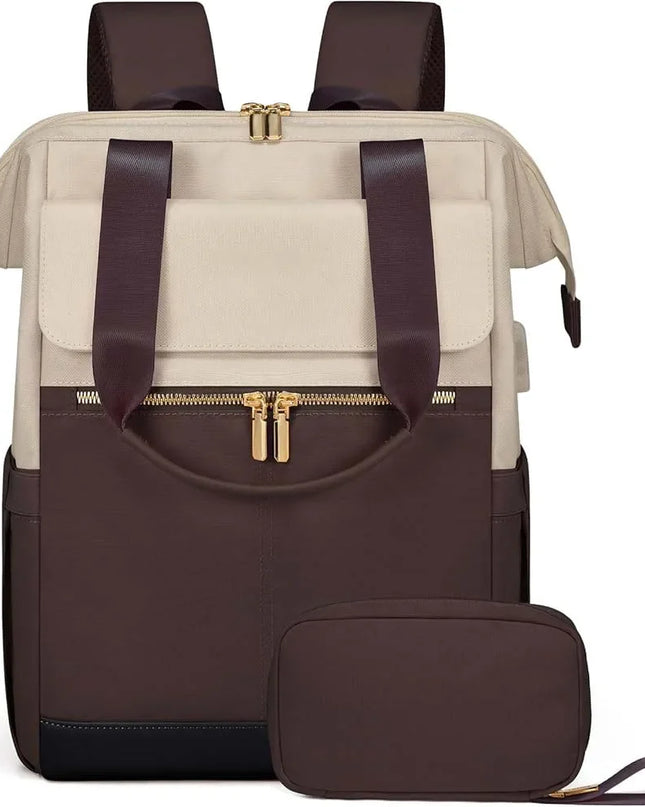 Eleganter Damen-Rucksack creme mit Organizer