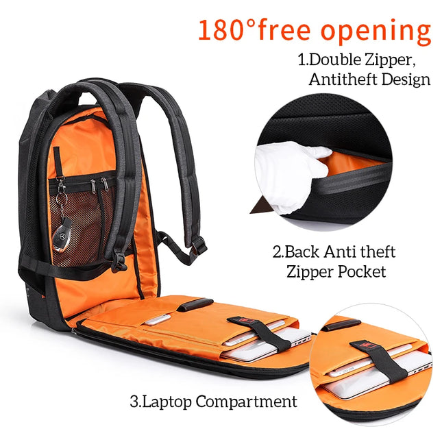 Design-Rucksack Tropfenform 17 Zoll grau