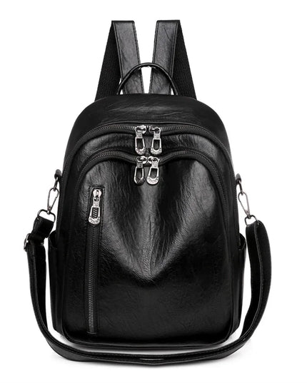 Kleiner Crossbody-Rucksack Damen PU braun