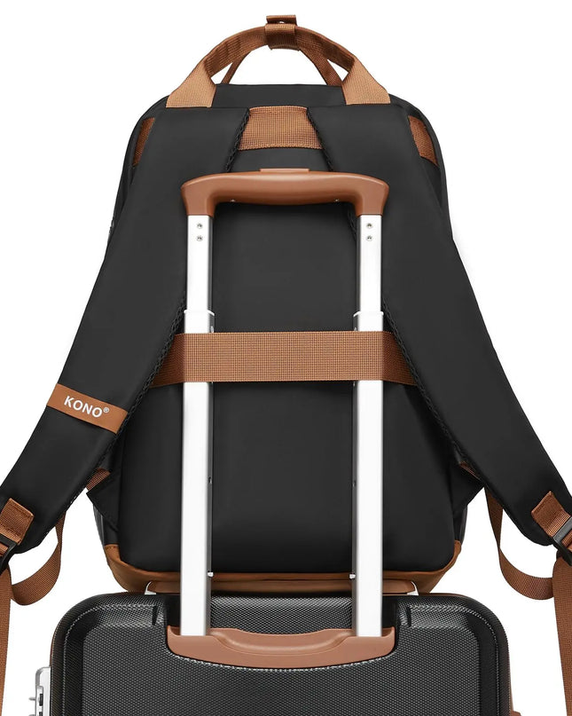 Damen-Rucksack 15.6 Zoll mit Lederakzenten