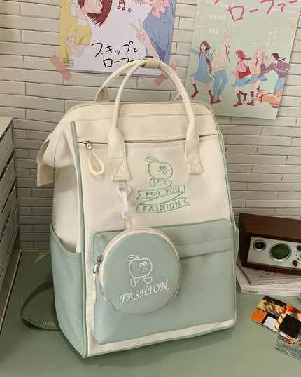 Campus-Rucksack Damen Set mit Geldbeutel