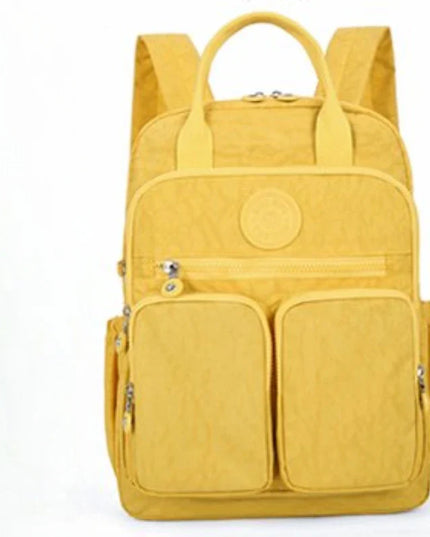 Kleiner Damen-Rucksack gelb Crinkle-Nylon