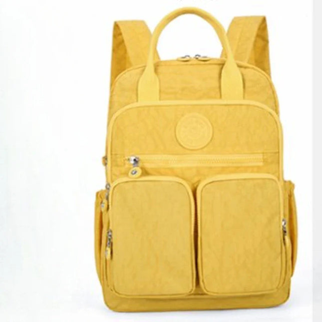 Kleiner Damen-Rucksack gelb Crinkle-Nylon