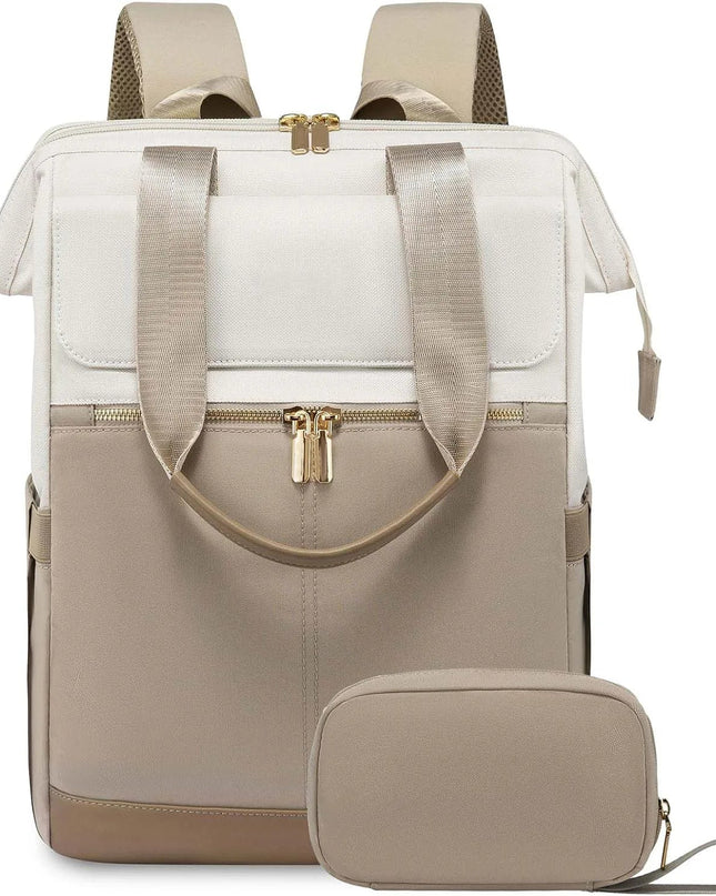 Eleganter Damen-Rucksack creme mit Organizer