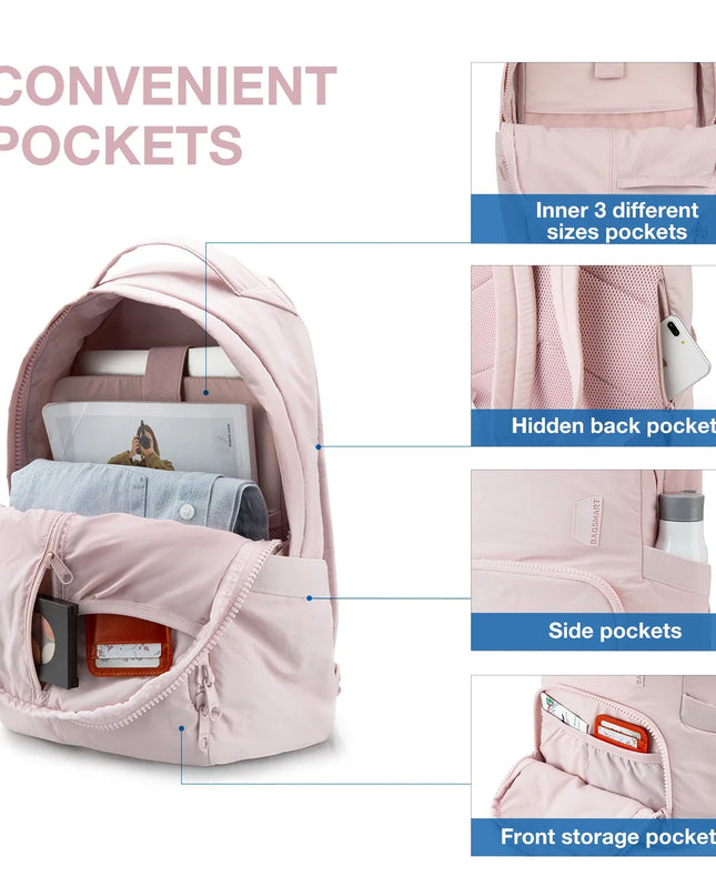 Kleiner Damen-Rucksack 13 Zoll rosa leicht