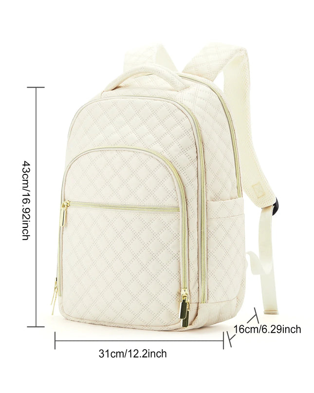 Gesteppter Damen-Rucksack tuerkis mit Gold