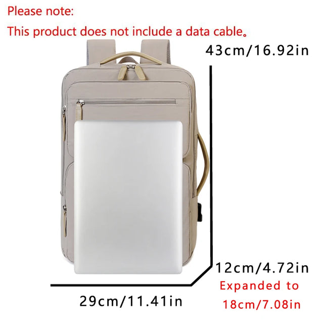 Erweiterbarer Reise-Rucksack beige Koffer