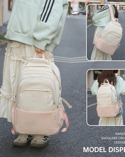 Pastellfarbener Uni-Rucksack Damen