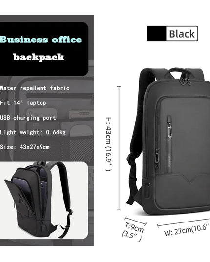 Slim Rucksack 15 Zoll blau wasserdicht