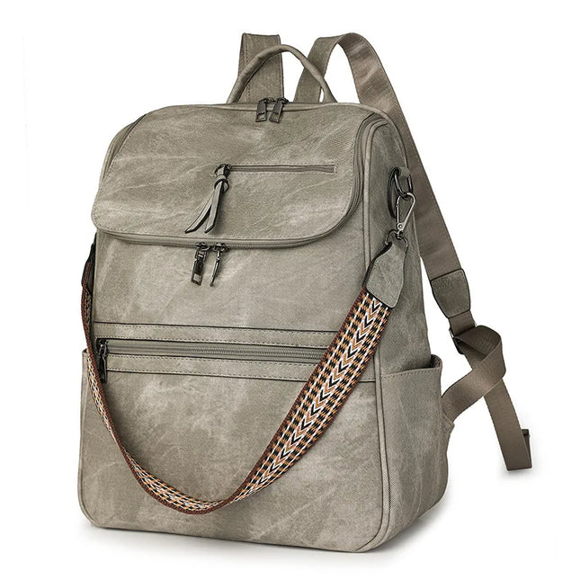 Stilvoller Damen-Rucksack 15 Zoll PU braun