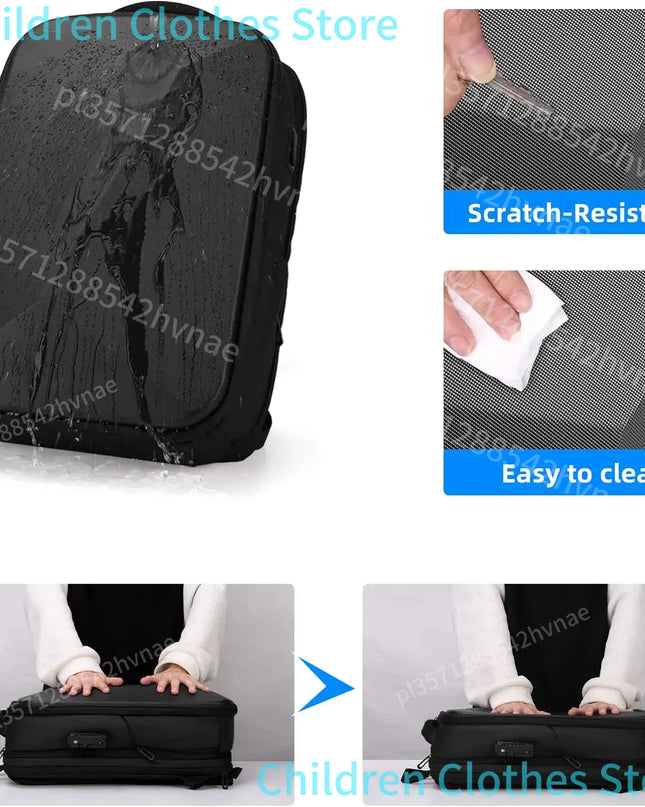 Laptop Rucksack Herren – 15,6 Zoll erweiterbar & wasserdicht