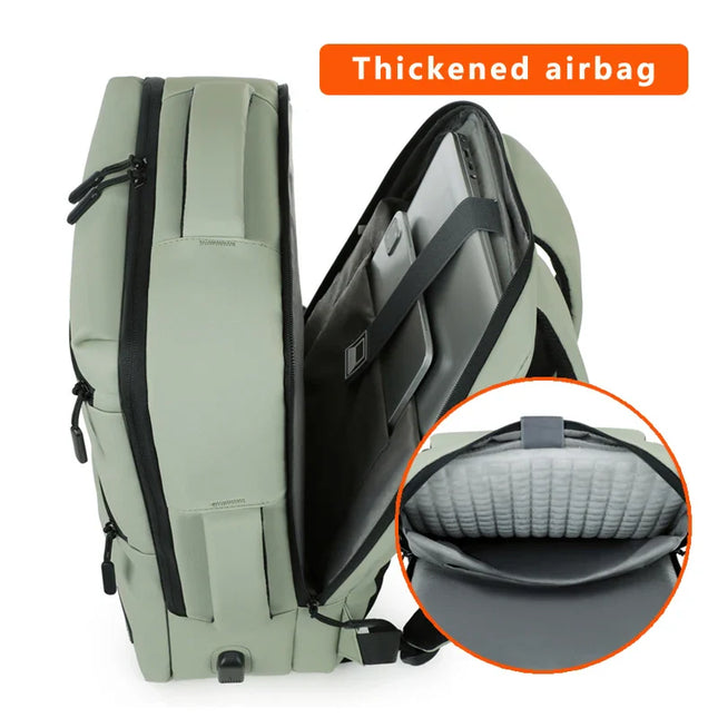 Mintgruener Business-Rucksack stossfest USB