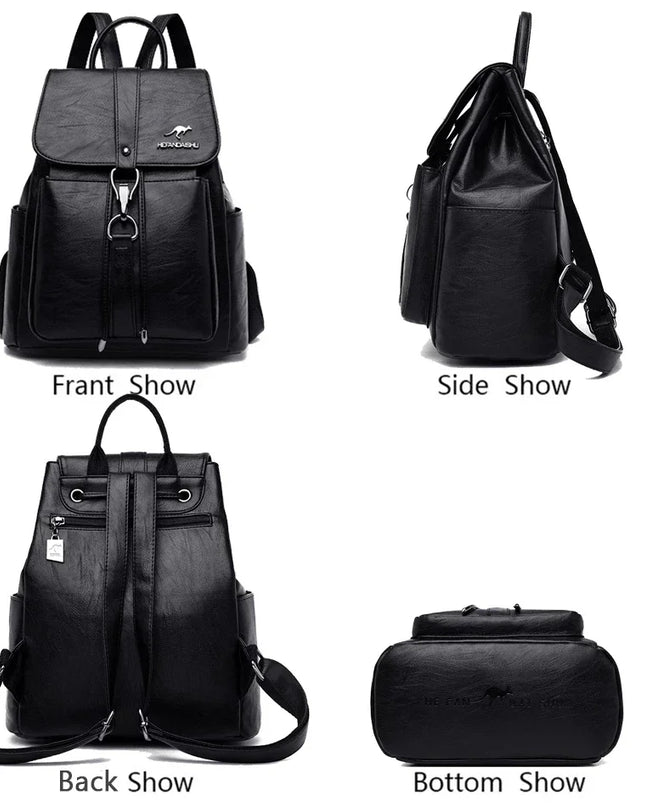 Damen PU-Rucksack burgund mit Kordelzug