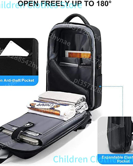 Laptop Rucksack Herren – 15,6 Zoll erweiterbar & wasserdicht