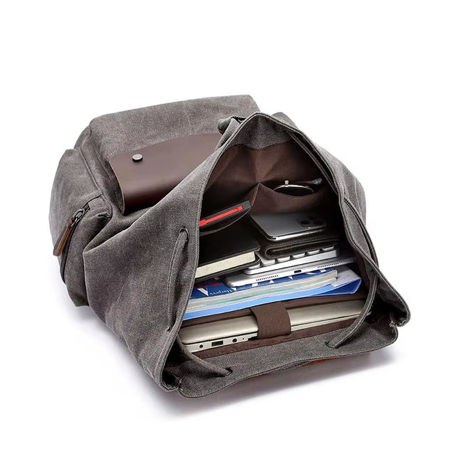 Vintage Canvas-Rucksack Herren mit Leder