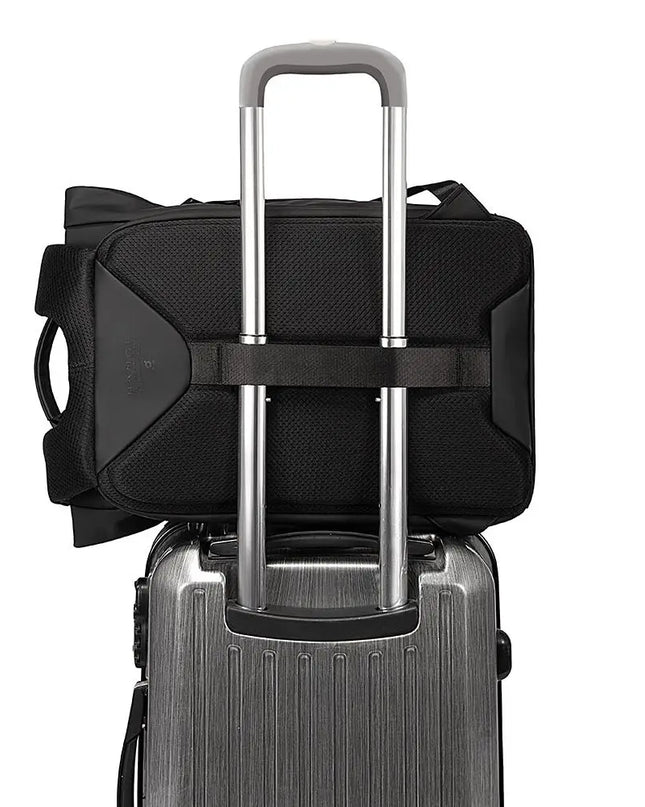 Design-Rucksack mit PU-Klappe schwarz