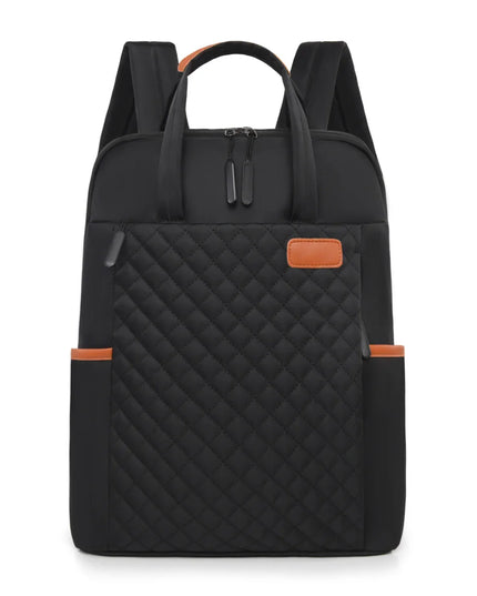 Gesteppter Damen-Rucksack schwarz cognac