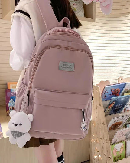 Leichter Uni-Rucksack Damen mit Anhänger